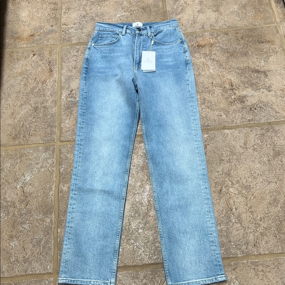 Anine Bing Jackie Straight Leg Jean in Pale Blue 27 - Picture 4 of 6